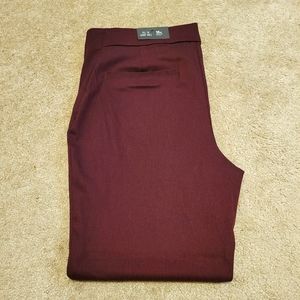 Maroon Skinny Ankle Dress Pants